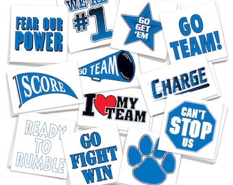 Team Spirit Temporary Tattoos: School & Sports - Pack of 48