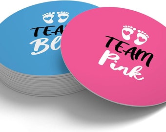 Le genre révèle des sous-verres à boisson double face (pack de 75) || Team Boy/Team Girl ou Team Pink/Team Blue || Fabriqué aux États-Unis | Fournitures de fête et décoration