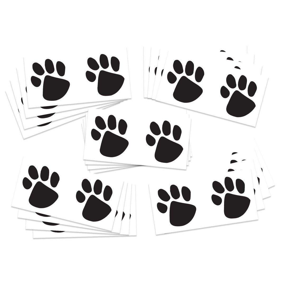 Black Paw Print Temporary Tattoos 20pack Etsy