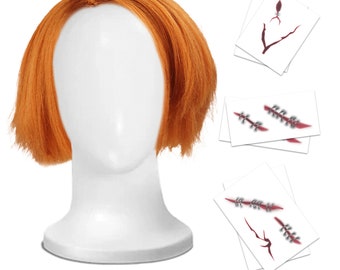 Cosplay Temporary Tattoos plus Wig for Evil Doll Fans / Easier than make-up / Perfect for Halloween / Evil Doll Costume Idea