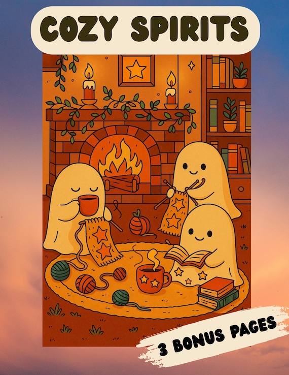 Cozy Ghost Coloring Book for Adults – Relaxing Spooky Scenes (PDF)
