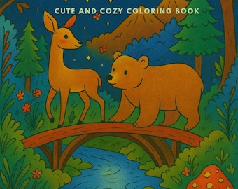 Livro de colorir Animais da Floresta: Arte Campestre Fantástica (Download Digital)
