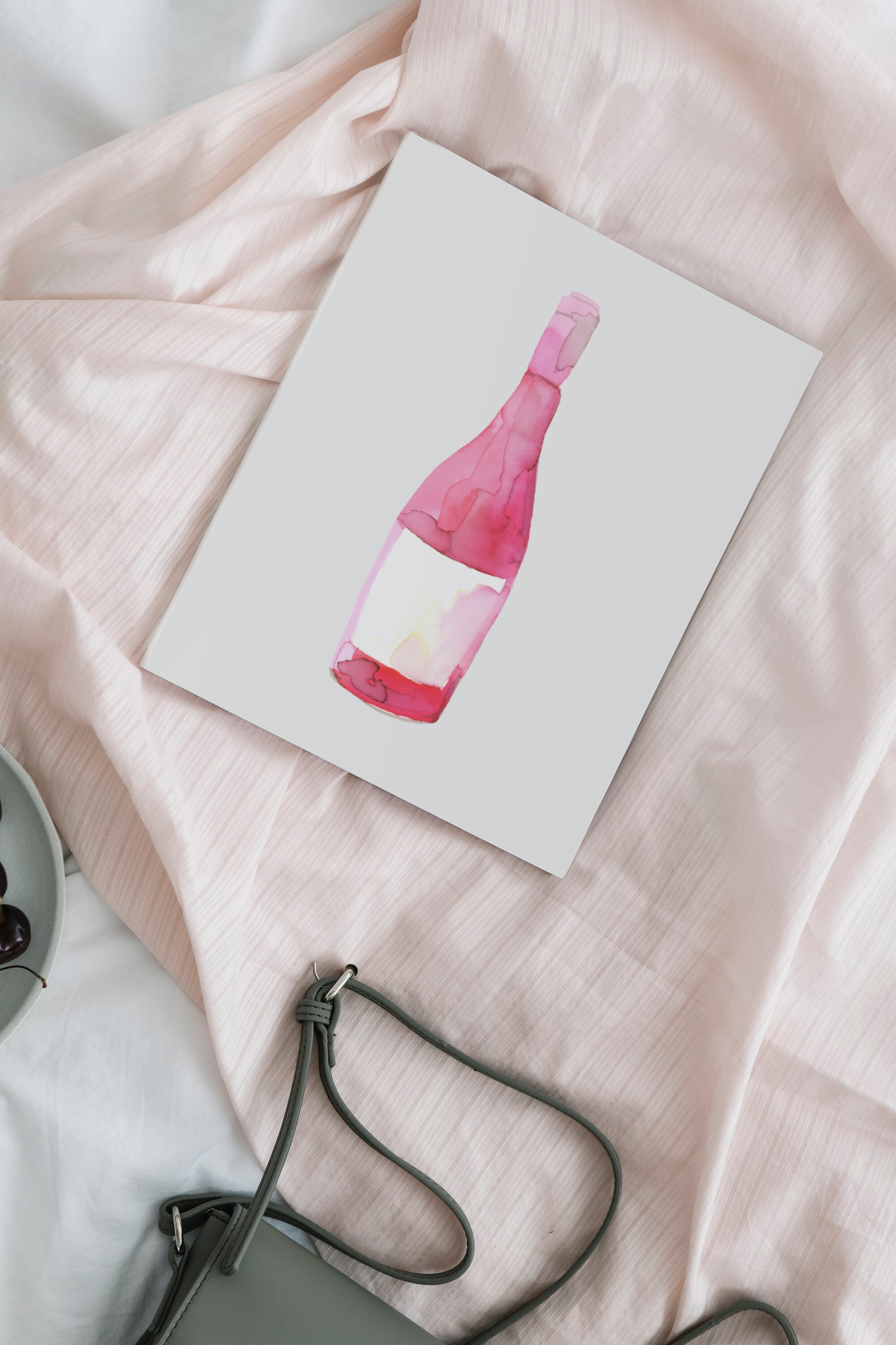 Rosé Wine Bottle No 1 Watercolour Fine Art Print Wine Etsy