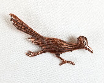 Roadrunner Pin Vintage Copper Roadrunner Brooch
