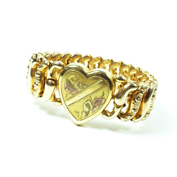Sweetheart Gold Tone Expansion Bracelet, Heart Bra