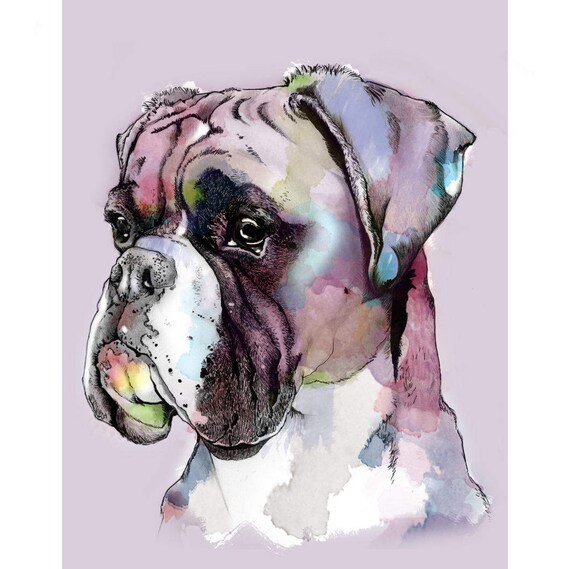 Caleçon Boxer Chien Boxer Chien Art Imprimer Cadeau De Boxer Boxer Amateur Chien Amant Cadeau Décor De Boxer Boxer Art Bulldog Art