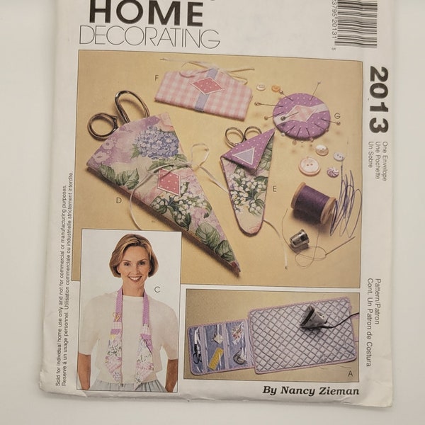 New UNCUT McCall's Home Decorating sewing pattern, by Nancy Zieman, sewing accessories, scissor cases, ironing board covers, chatelaine