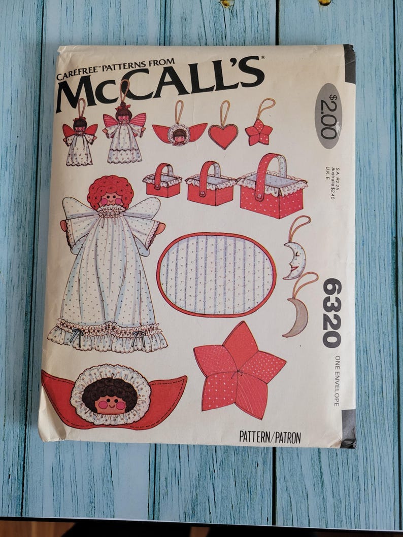 Vintage Mccalls 6320 Sewing Pattern for Christmas Crafts, Decor, Angels ...