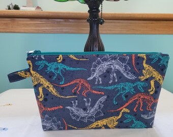 Handmade Dinosaur Zipper Pouch: Kids Toy Storage Bag
