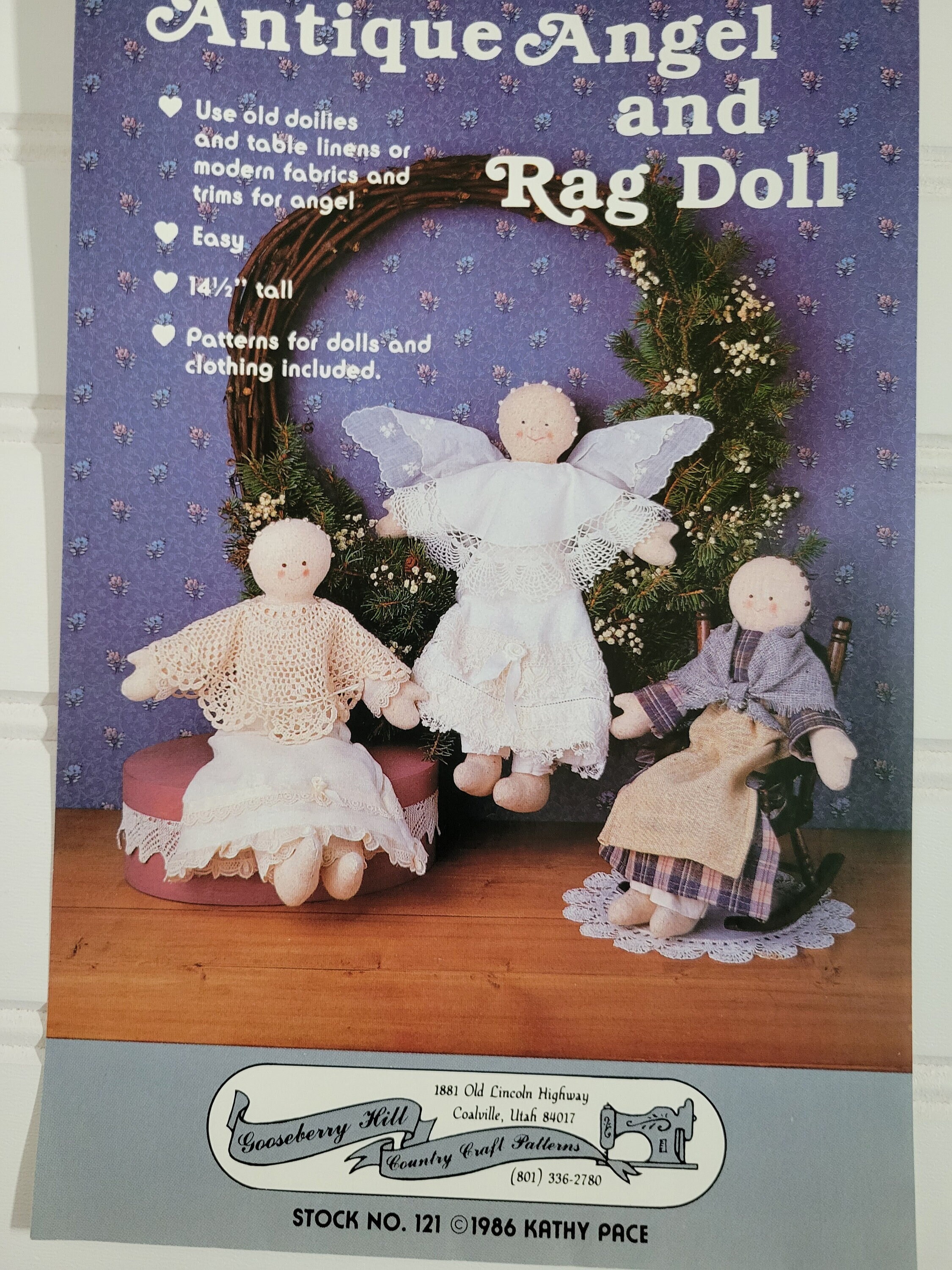 Vintage Angel Doll Making Kit 18” Wang's Doll Making Kit Wood Craft Sewing  Kit