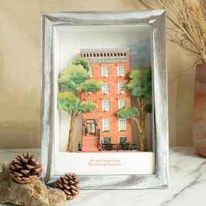 Personalized Gift Custom Clay House Miniature, Framed 3D Clay House, House Warming Gift, Home Moving Gift, First Home Gift, Clay Ornaments