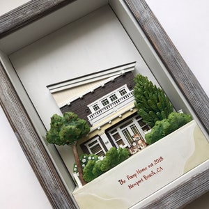 Personalized Gift Custom Clay House Miniature, Framed 3D Clay House, House Warming Gift, Home Moving Gift, First Home Gift, Clay Ornaments