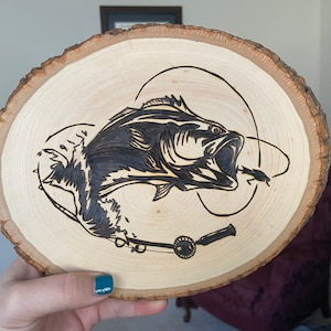 Bass Fish Woodburning