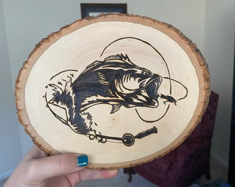 Bass Fish Woodburning