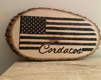 American Flag with name personalized