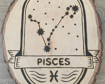 Zodiac Constellation Badge/Logo Woodburning