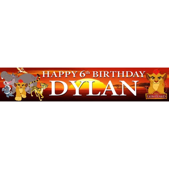 2 personalised birthday banner Lion King Lion Guard children kids party poster