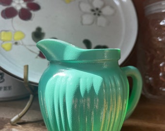 Vintage Hazel Atlas Moderntone creamer lite teal