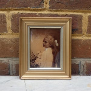 Antique Framed Crystoleum Portrait Photograph of a Young Girl