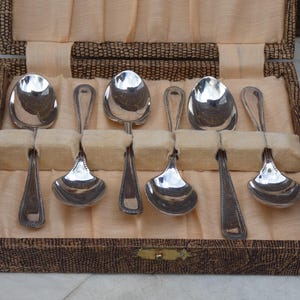 Vintage Set of Six EPNS Silver Plated Teaspoons in Original Box
