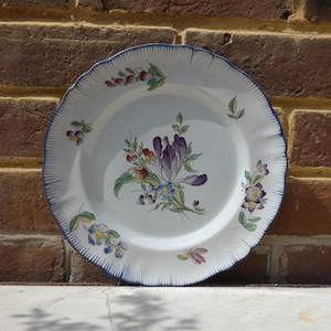 Antique French Faience Pottery Plate