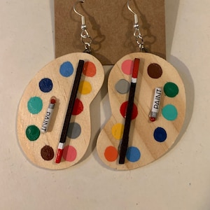 Paint palette earrings