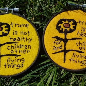 60s Vintage Inspired Anti-Trump Embroidery