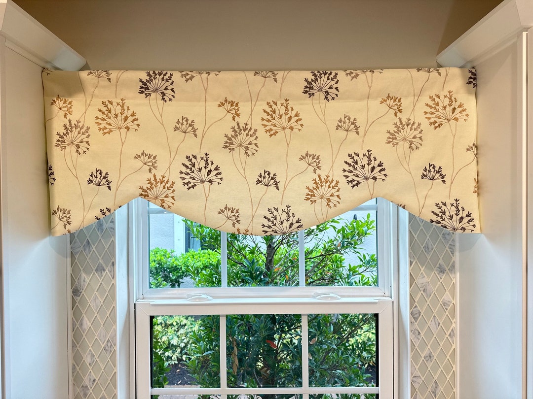 Custom Ivory Beige Gray Valance-flat Tailored Window Treatment-made to ...