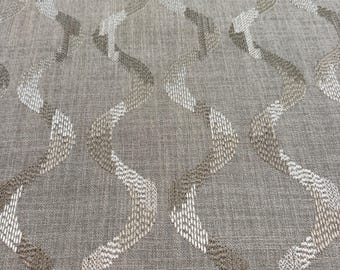 Custom Taupe Trellis Flat Valance - Neutral Linen Look Valance - Made to order Window Treatment