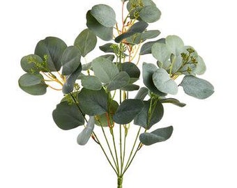 Artificial Eucalyptus Stem, Greenery Bush Stem 18"