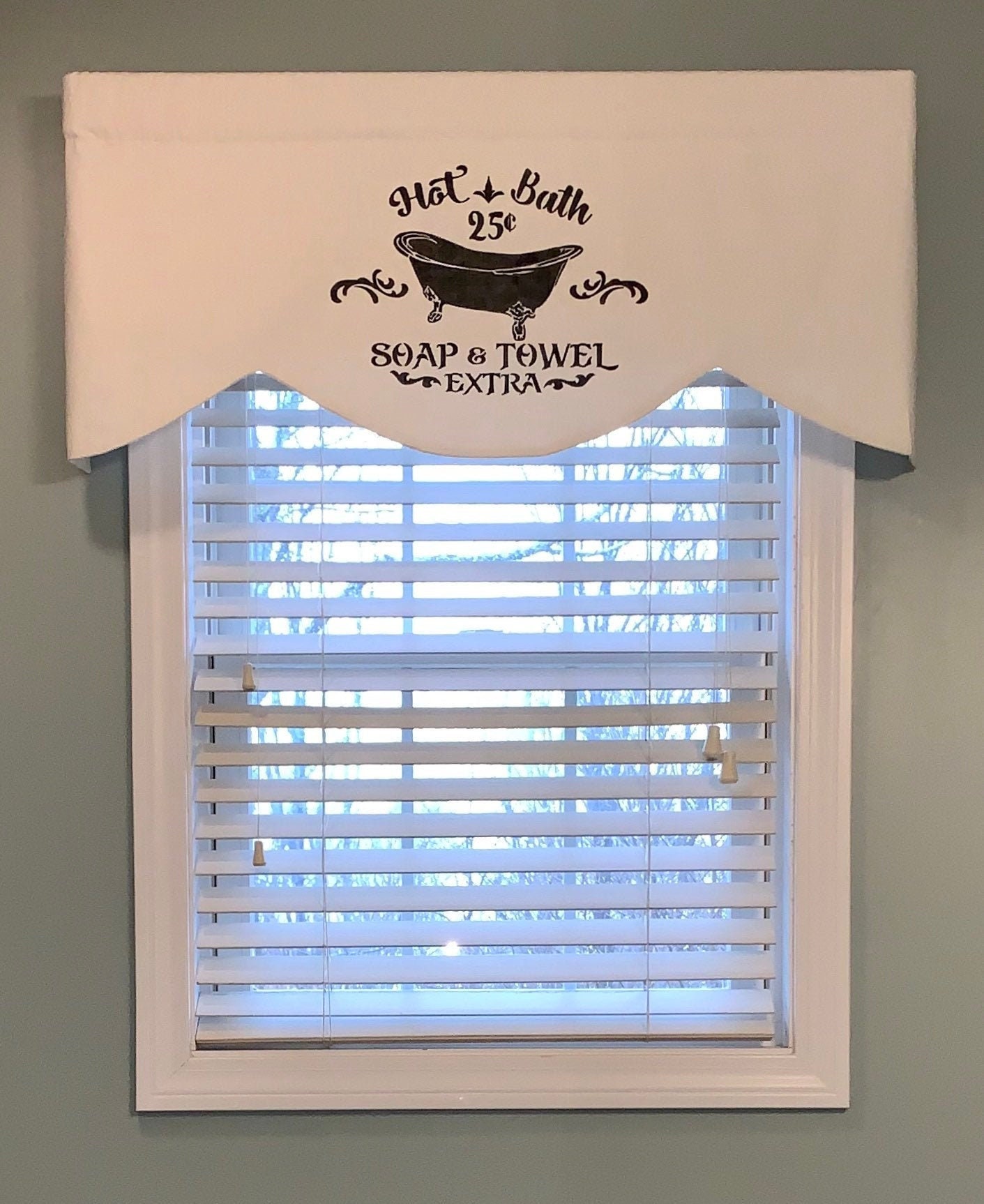 Bathroom Valance White Valance Linen Valance Farmhouse Etsy
