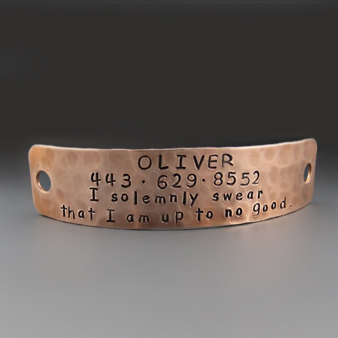 Personalized Noiseless Dog Tag Copper Silver OR Brass 3/4 Etsy