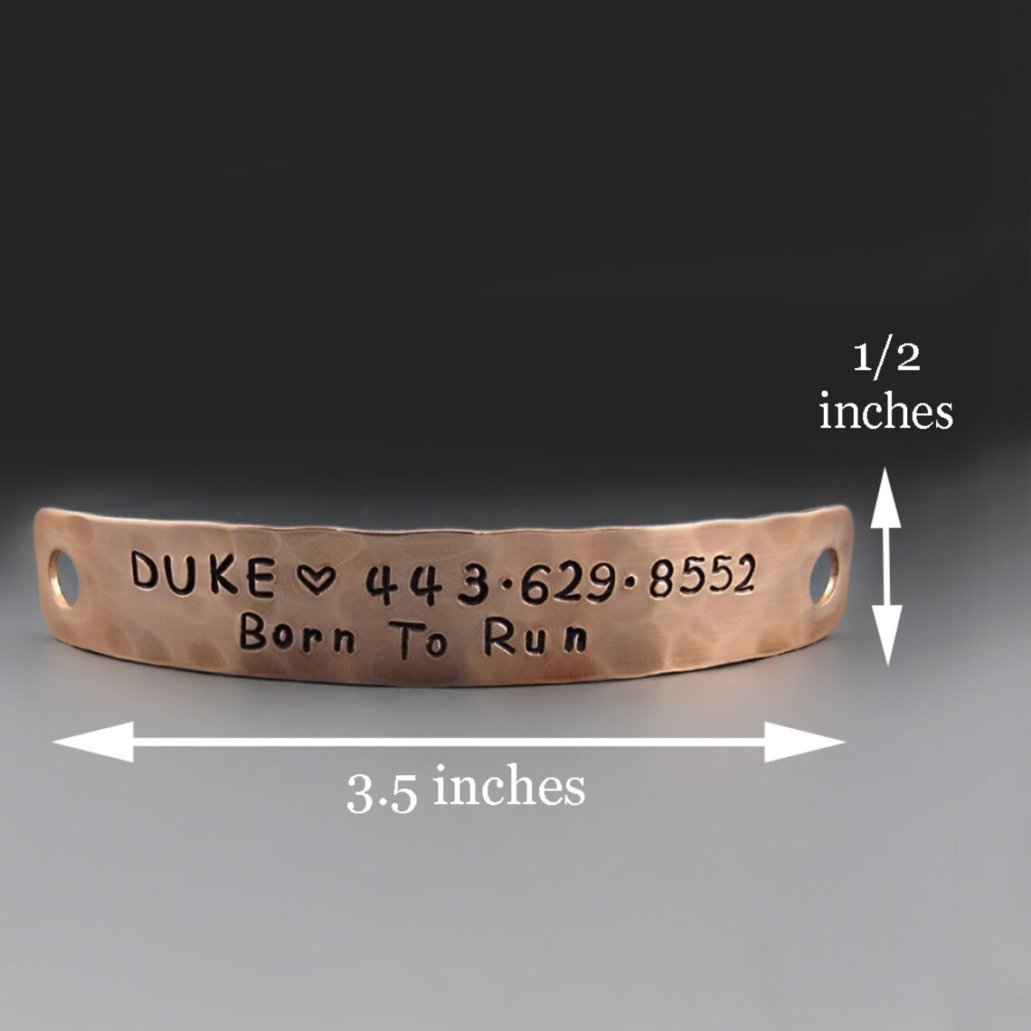 Personalized Noiseless Dog Tag Copper Silver OR Brass 1/2 Etsy