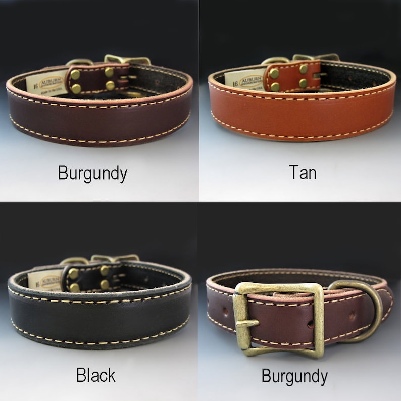 Custom Leather Dog Collar / Personalized Dog Collar / Dog Tags Etsy
