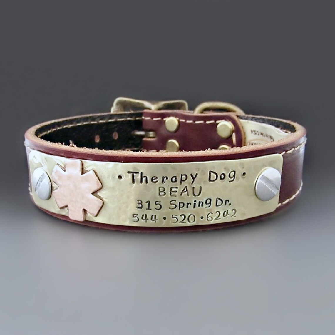 Personalized Therapy Dog Collar Emotional Support Dog Custom Etsy