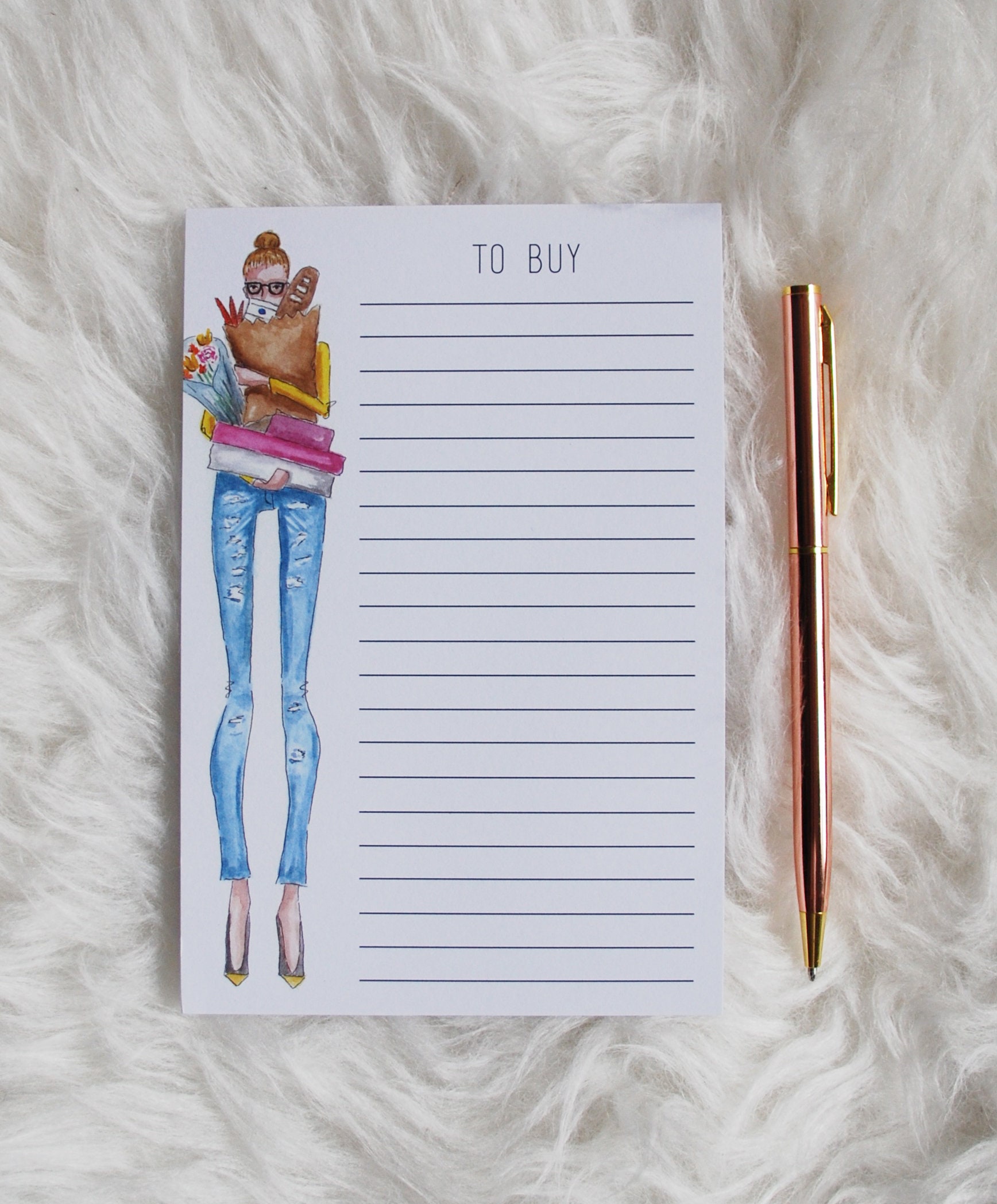 Notepad. Grocery List Notepad. Fashion Notepad. Things to buy Etsy
