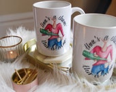 There's a Chance this is Wine Mug 15 oz. Fashion Illustration Mug. Cheeky quote mug. Coffee Mug.