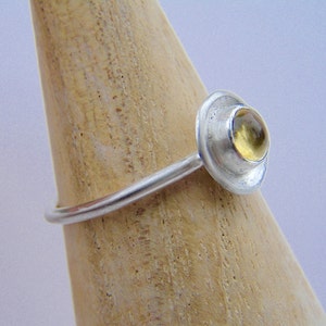 Sterling silver and citrine ring, citrine gemstone ring, ring size 'P', natural gemstone ring, handmade, silversmithing, Dorset Hill image 2