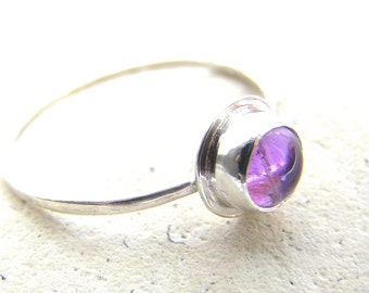 Sterling silver and amethyst ring, gemstone and silver ring, amethyst ring, made in Dorset, amethyst, natural gemstone, February birthstone