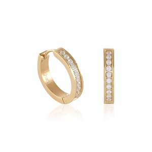 Pendientes de aro B.Tiff con pavé de 20 piedras ER433