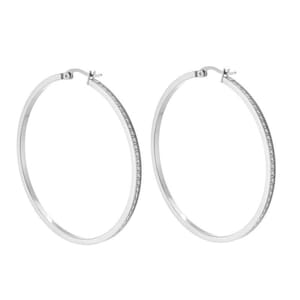B.Tiff Pave 146-Stone Big Hoop Earrings ER322