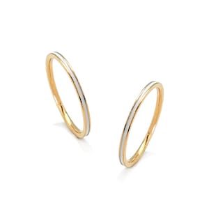 RG100GW B.Tiff &quot;The Hamptons&quot; Anello in oro smaltato bianco, confezione da 2 [fascia sottile]