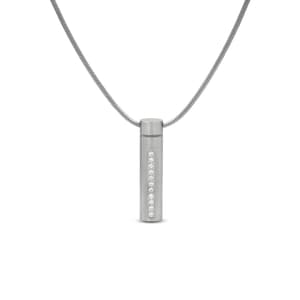 Collar con colgante de acero inoxidable con difusor de aceite personalizado B.Tiff [Pequeño] PT1004WS-C030W