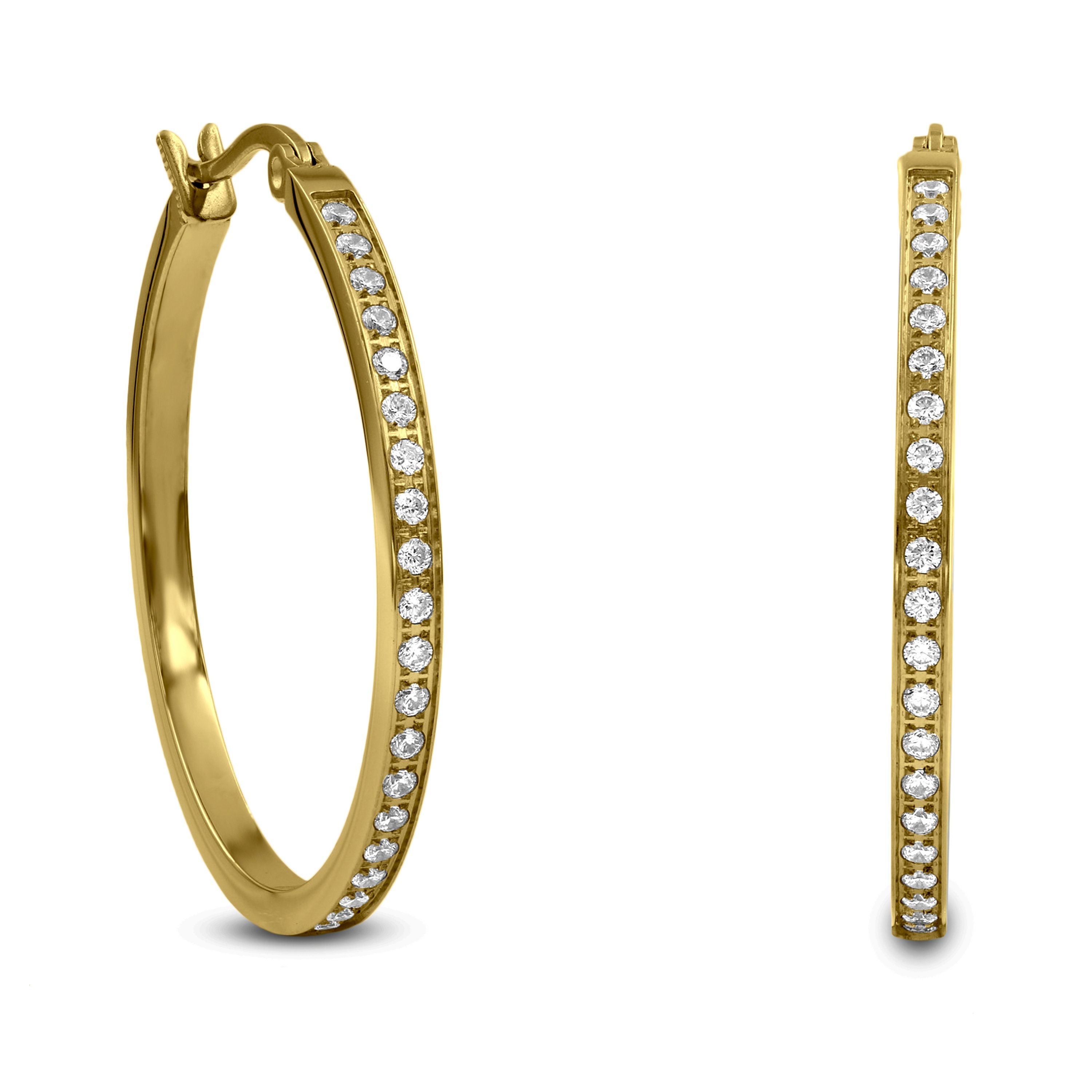 B.Tiff Pave 42-Stone Classic Medium Hoop Earrings ER312