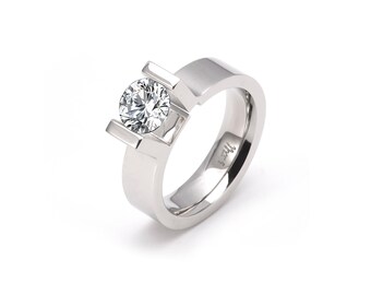 RG074W B.Tiff 1 ct Round Solitaire Engagement Ring