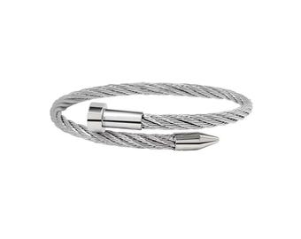 BG004W B.Tiff Pointe Cable Bangle Bracelet