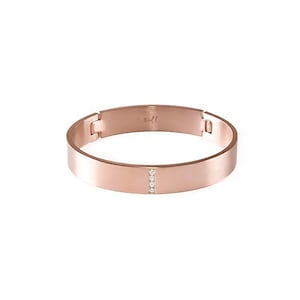 BG223RG Bracelet jonc large B.Tiff en or rose 4 pierres
