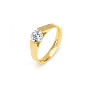 RG096G B.Tiff Gold .75 ct Round Solitaire Engagement Ring