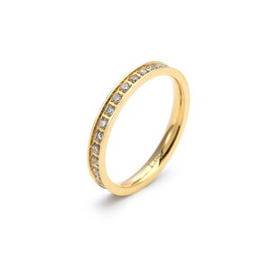 RG111G B.Tiff Gold Stacking .01 ct Eternity Ring