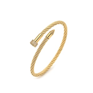BG005G B.Tiff gouden pavé pointe-kabelarmband